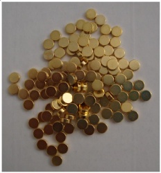 Neodymium magnet discs gold coating