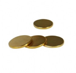 Neodymium magnet discs with gold plating